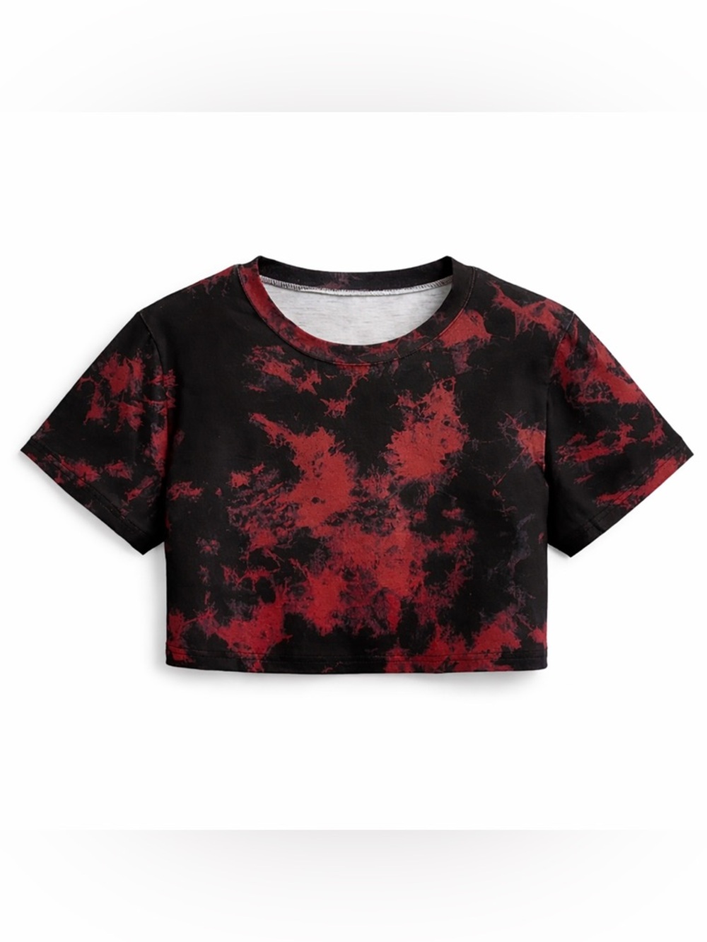 Black & Red Tie Dye Crop Top – Edgy Vibes ❤️